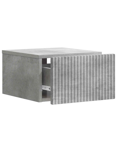 Mobiletto da notte a muro Grigio Cemento 33 x 34,5 x 20 cm