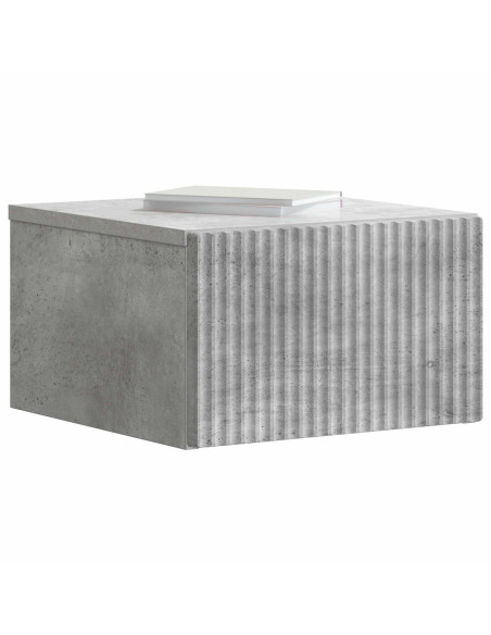 Mobiletto da notte a muro con cassetto 2 pcs Grigio Cemento