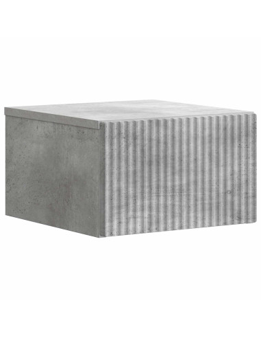 Mobiletto da notte a muro con cassetto 2 pcs Grigio Cemento