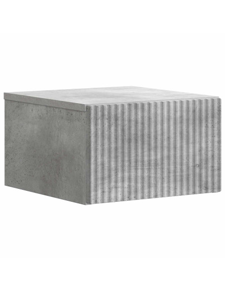 Mobiletto da notte a muro con cassetto 2 pcs Grigio Cemento