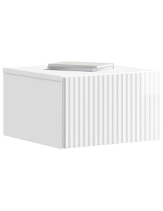 Mobiletto da notte a muro Bianco Lucido 33 x 34,5 x 20 cm 2