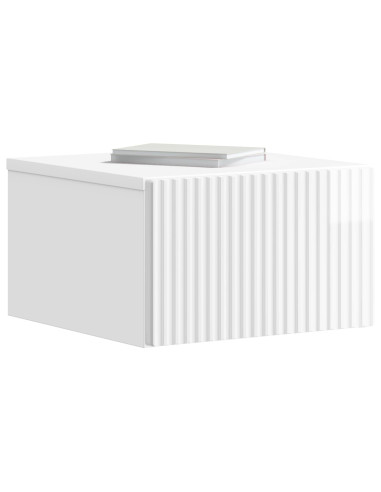 Mobiletto da notte a muro Bianco Lucido 33 x 34,5 x 20 cm