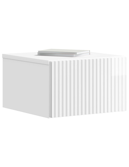 Mobiletto da notte a muro 2 pcs Bianco Lucido 33 x 34,5 x 20 cm
