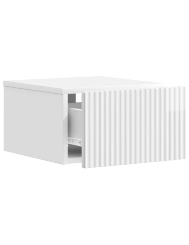 Mobiletto da notte a muro 2 pcs Bianco Lucido 33 x 34,5 x 20 cm