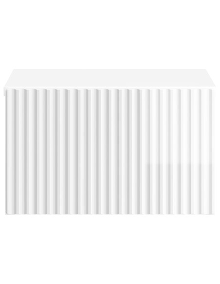 Mobiletto da notte a muro 2 pcs Bianco Lucido 33 x 34,5 x 20 cm