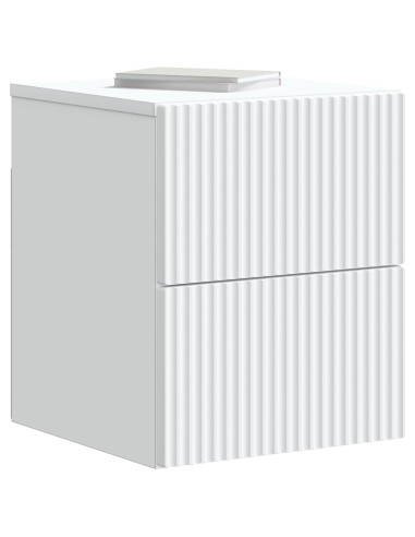 Mobiletto da notte a muro 2 pcs Bianco 33 x 34,5 x 40 cm