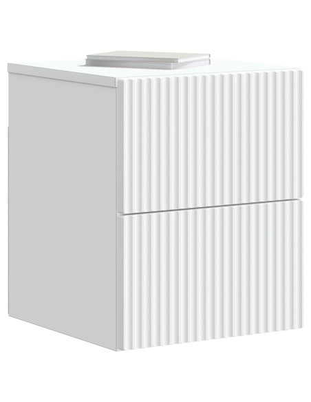 Mobiletto da notte a muro 2 pcs Bianco 33 x 34,5 x 40 cm
