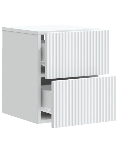 Mobiletto da notte a muro 2 pcs Bianco 33 x 34,5 x 40 cm