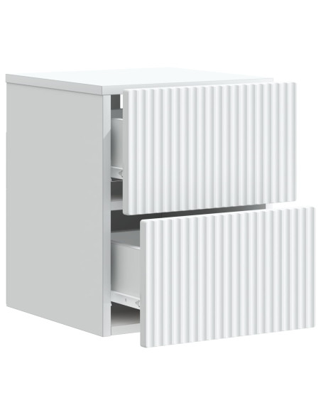Mobiletto da notte a muro 2 pcs Bianco 33 x 34,5 x 40 cm