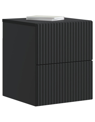 Mobiletto da notte a muro con cassetto Nero 33 x 34,5 x 40 cm