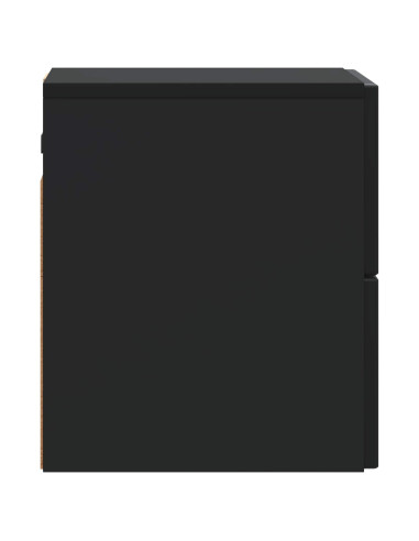 Mobiletto da notte a muro con cassetto Nero 33 x 34,5 x 40 cm