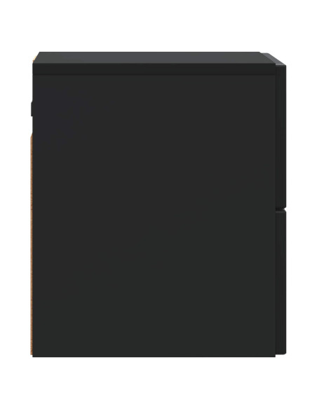 Mobiletto da notte a muro con cassetto Nero 33 x 34,5 x 40 cm