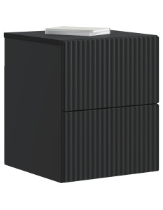 Mobiletto da notte a muro 2 pcs Nero 33 x 34,5 x 40 cm 2