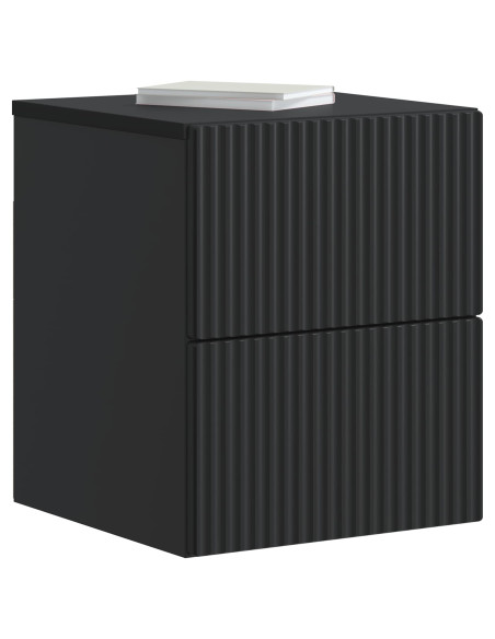 Mobiletto da notte a muro 2 pcs Nero 33 x 34,5 x 40 cm