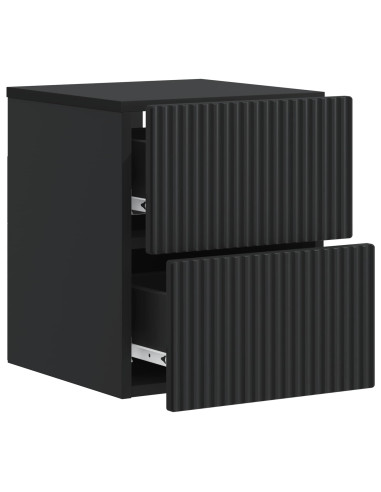 Mobiletto da notte a muro 2 pcs Nero 33 x 34,5 x 40 cm