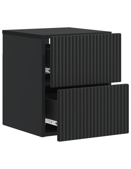Mobiletto da notte a muro 2 pcs Nero 33 x 34,5 x 40 cm