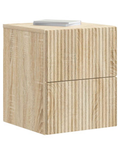 Mobiletto da notte a muro 2 pcs Rovere Sonoma 33 x 34,5 x 40 cm 2