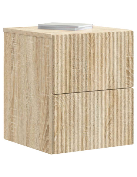 Mobiletto da notte a muro 2 pcs Rovere Sonoma 33 x 34,5 x 40 cm