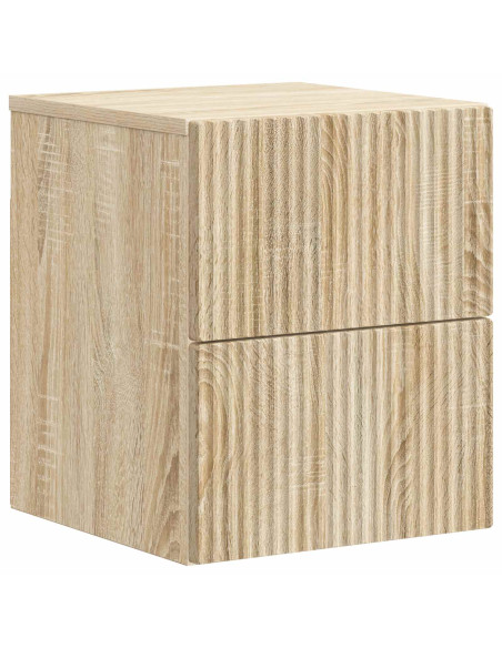 Mobiletto da notte a muro 2 pcs Rovere Sonoma 33 x 34,5 x 40 cm