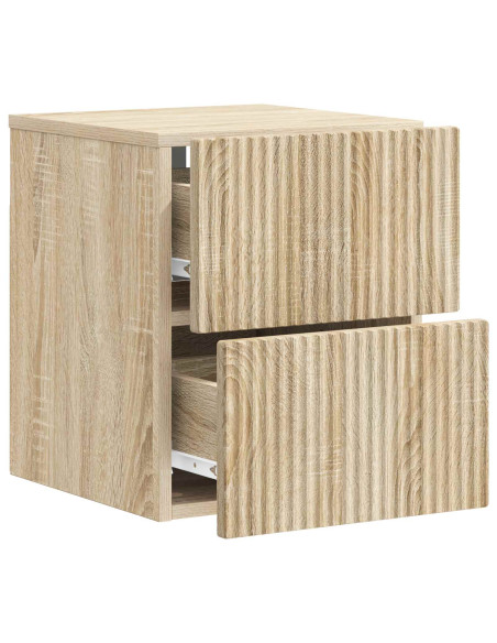Mobiletto da notte a muro 2 pcs Rovere Sonoma 33 x 34,5 x 40 cm