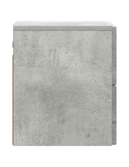 Mobiletto da notte a muro Grigio Cemento 33 x 34,5 x 40 cm