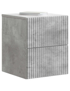 Mobiletto da notte a muro con cassetto 2 pcs Grigio Cemento 2