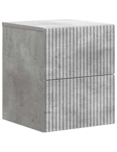 Mobiletto da notte a muro con cassetto 2 pcs Grigio Cemento