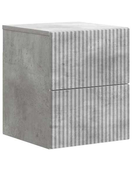 Mobiletto da notte a muro con cassetto 2 pcs Grigio Cemento