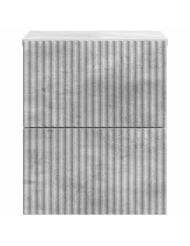 Mobiletto da notte a muro con cassetto 2 pcs Grigio Cemento
