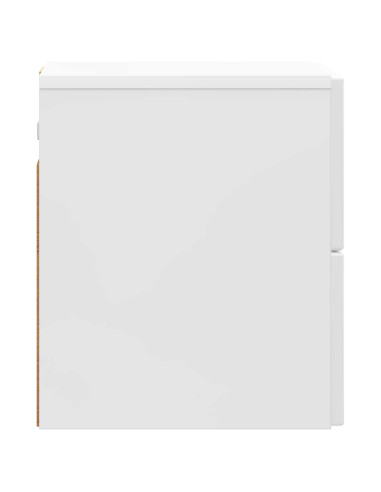 Mobiletto da notte a muro Bianco Lucido 33 x 34,5 x 40 cm