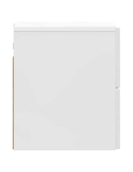 Mobiletto da notte a muro Bianco Lucido 33 x 34,5 x 40 cm