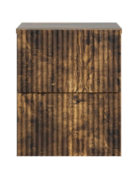 Mobiletto da notte a muro Rovere Fumo 33 x 34,5 x 40 cm