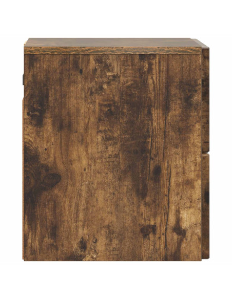 Mobiletto da notte a muro Rovere Fumo 33 x 34,5 x 40 cm