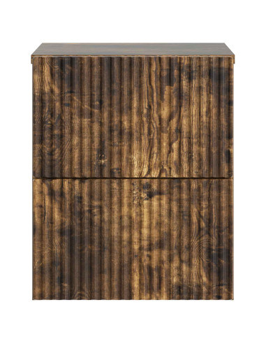 Mobiletto da notte a muro 2 pcs Rovere Fumo 33 x 34,5 x 40 cm