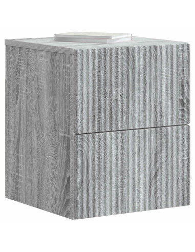 Mobiletto da notte a muro Grigio Sonoma 33 x 34,5 x 40 cm