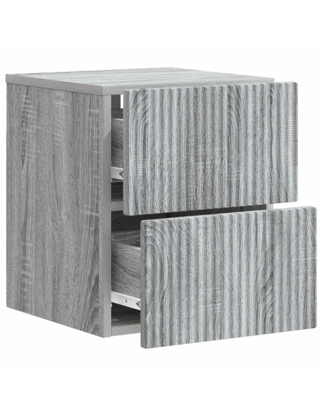 Mobiletto da notte a muro Grigio Sonoma 33 x 34,5 x 40 cm