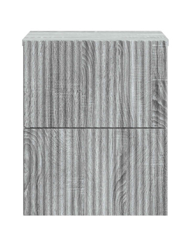 Mobiletto da notte a muro Grigio Sonoma 33 x 34,5 x 40 cm