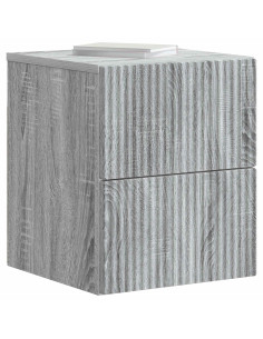 Mobiletto da notte a muro 2 pcs Grigio Sonoma 33 x 34,5 x 40 cm 2
