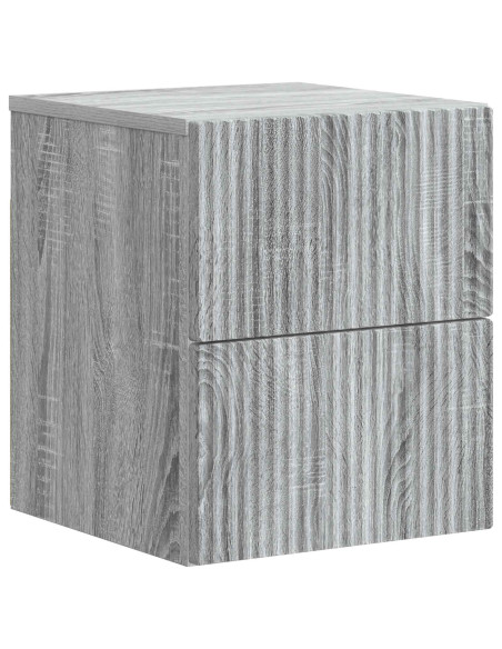 Mobiletto da notte a muro 2 pcs Grigio Sonoma 33 x 34,5 x 40 cm