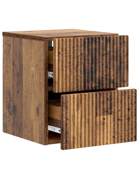 Mobiletto da notte a muro Legno antico 33 x 34,5 x 40 cm