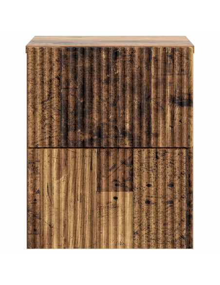 Mobiletto da notte a muro Legno antico 33 x 34,5 x 40 cm