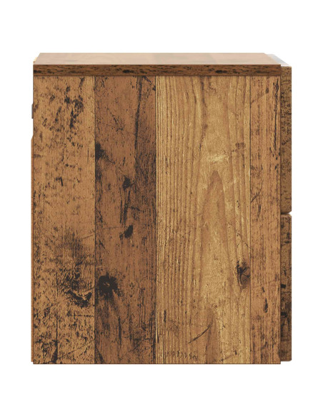 Mobiletto da notte a muro Legno antico 33 x 34,5 x 40 cm