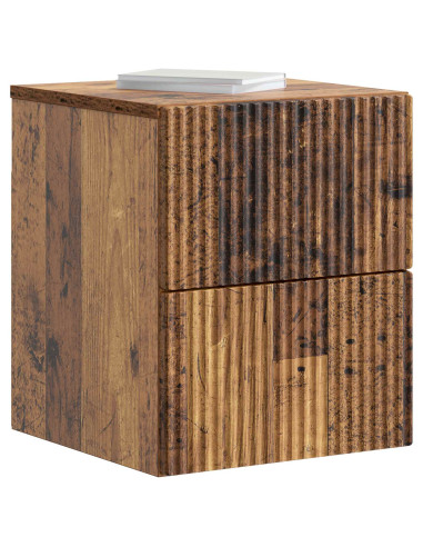 Mobiletto da notte a muro 2 pcs Legno antico 33 x 34,5 x 40 cm