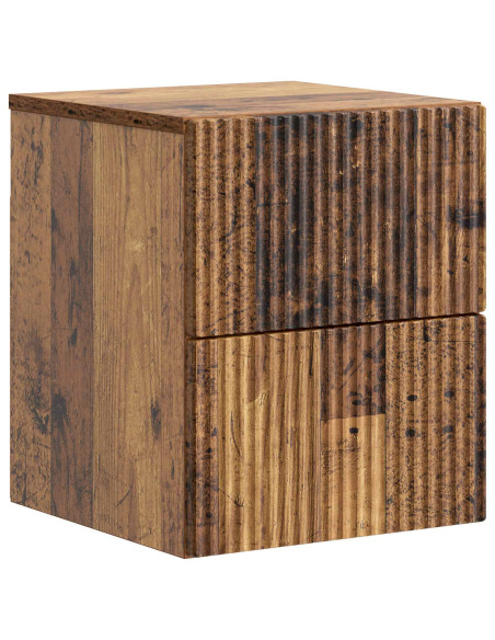 Mobiletto da notte a muro 2 pcs Legno antico 33 x 34,5 x 40 cm