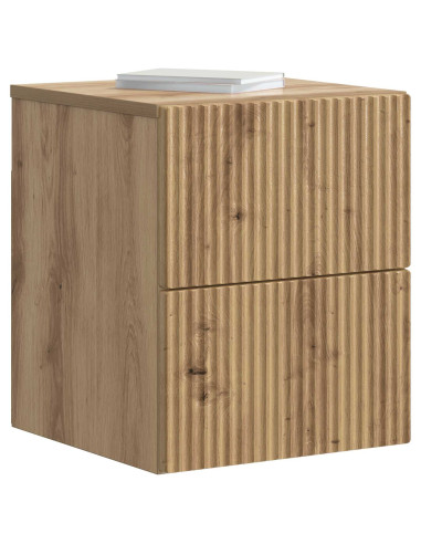 Mobiletto da notte a muro Rovere Artigianale 33 x 34,5 x 40 cm