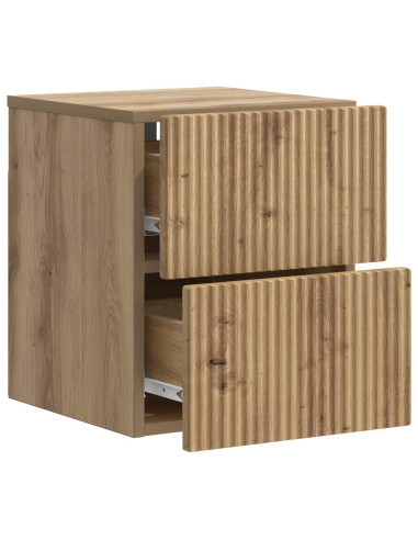 Mobiletto da notte a muro Rovere Artigianale 33 x 34,5 x 40 cm