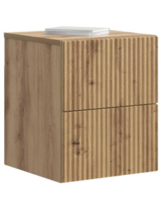 Mobiletto da notte a muro con cassetto 2 pcs Rovere Artigianale 2
