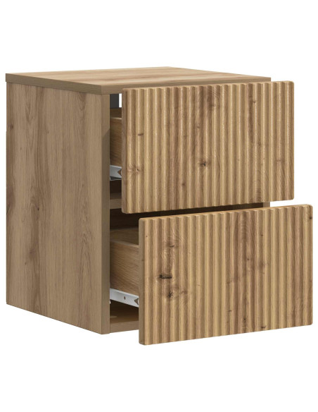 Mobiletto da notte a muro con cassetto 2 pcs Rovere Artigianale