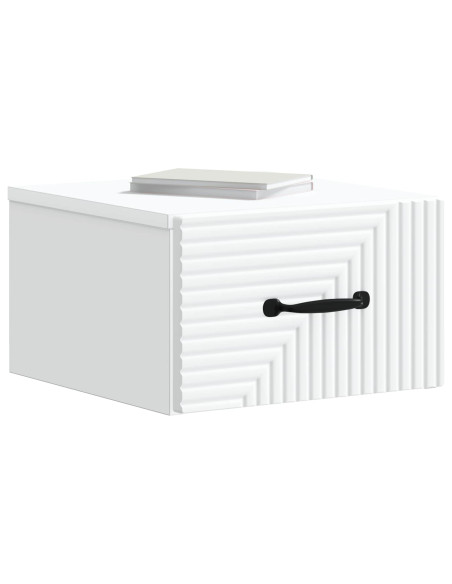 Mobiletto da notte a muro 2 pcs Bianco 34,5 x 33 x 20 cm
