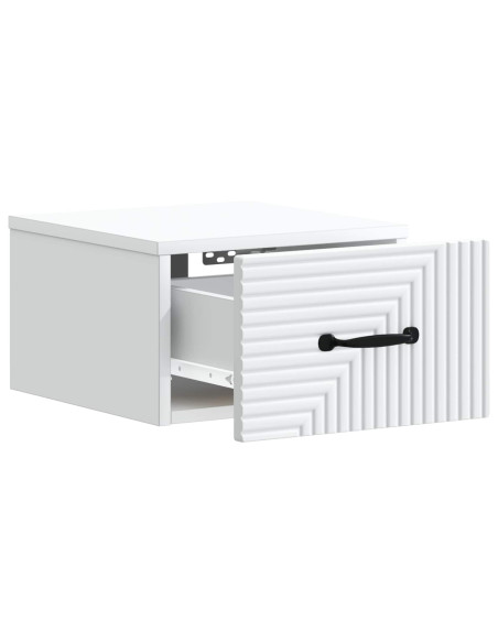 Mobiletto da notte a muro 2 pcs Bianco 34,5 x 33 x 20 cm